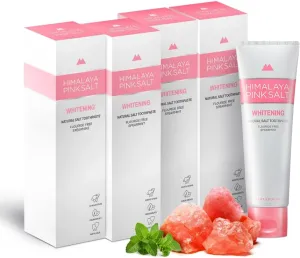 Natural Whitening Toothpaste, 3.9 OZ (Pack of 4)- Fluoride Free I Natural Toothpaste for Teeth Whitening I Gum Health Care I Plaque Remover I Spearmint Flavor