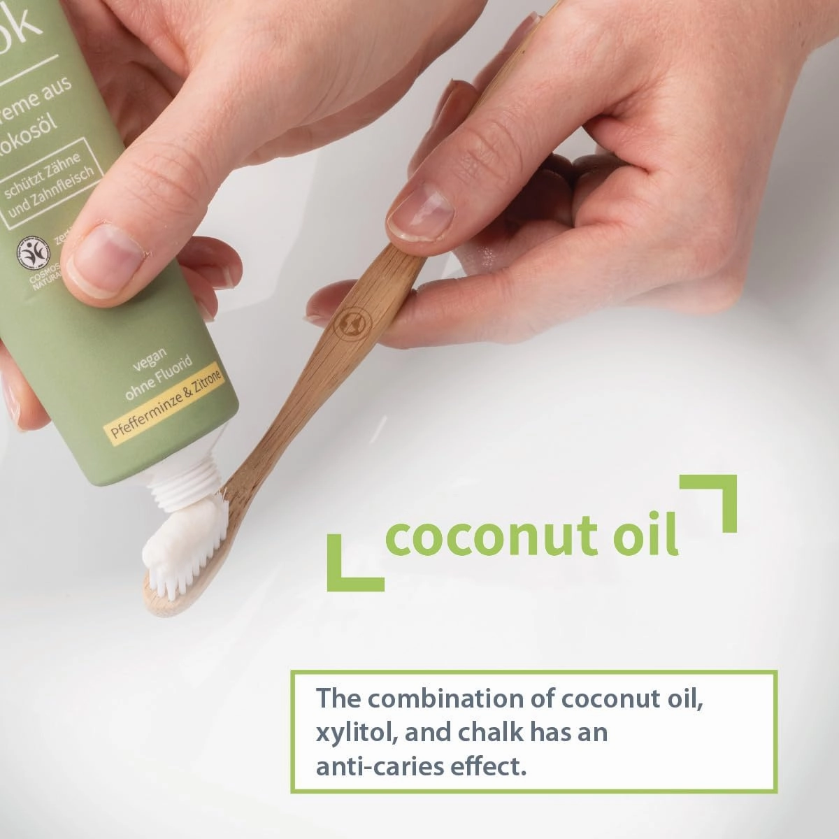Natural Cosmetics Fluoride Free Natural Coconut Oil Toothpaste, Peppermint Lemon 75 ml and Spearmint 75 ml, 4-Pack