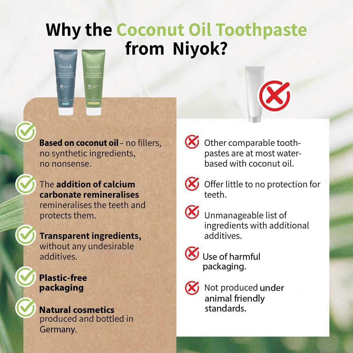 Natural Cosmetics Fluoride Free Natural Coconut Oil Toothpaste, Peppermint Lemon 75 ml and Spearmint 75 ml, 4-Pack