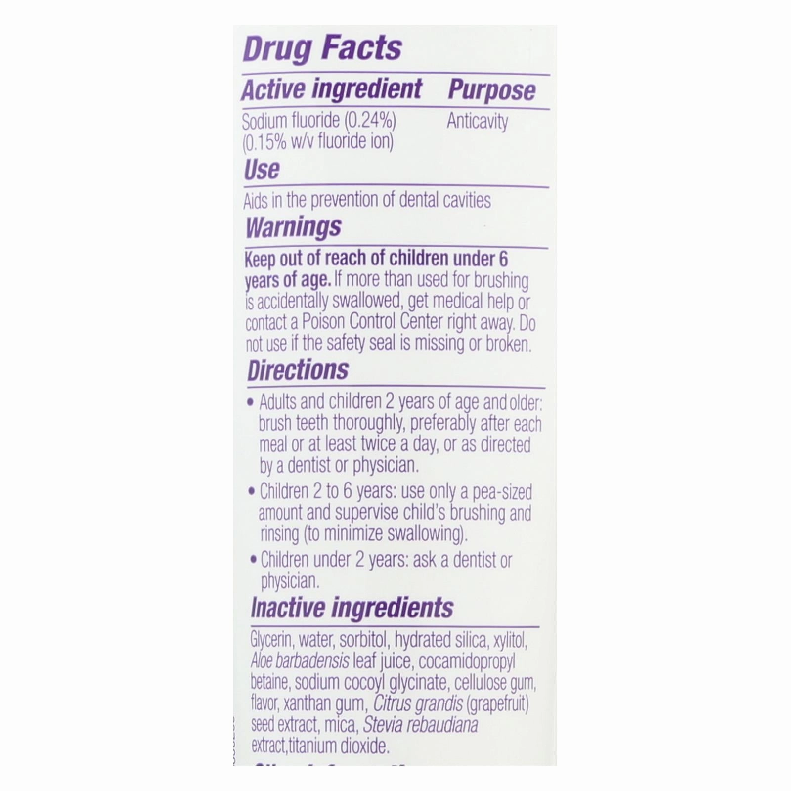Natural Dentist Kids Cavity Zapper Toothpaste Buster Groovy Grape - 5 Oz