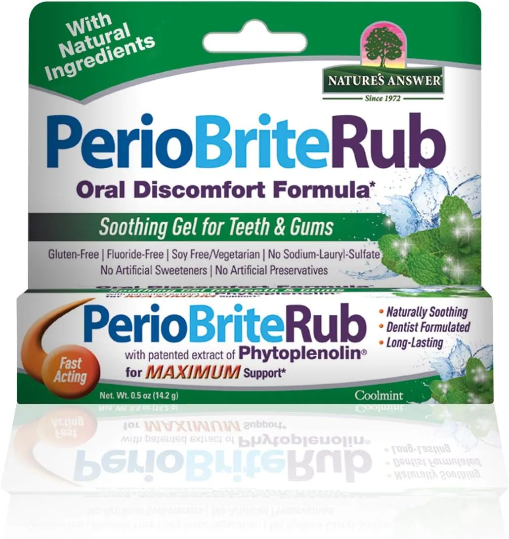 Nature's Answer Periorub Topical Rub, 0.5 oz (Pack of 6) Dentist Formulated Soothing Gel for Teeth and Gums