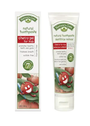Nature's Gate Natural Toothpaste without Fluoride, Cherry Gel, 5 oz (141 g) (Pack of 4)