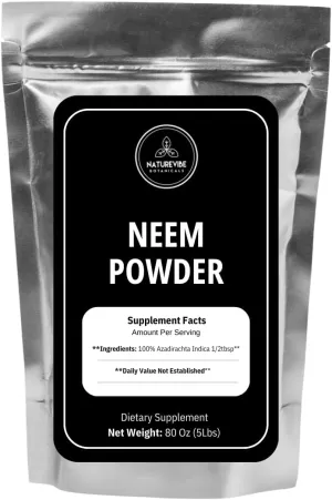 Naturevibe Botanicals Neem Leaf Powder, 5lbs | Azadirachta Indica | Non-GMO and Gluten Free | 100% Pure & Natural (80 Ounces)
