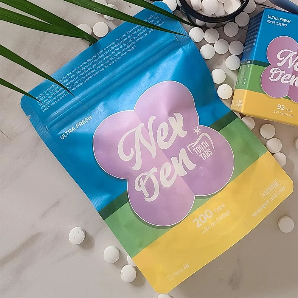 NexDen Toothpaste Tablets 200 Tabs Young | Portable Toothpaste Tablets | Eco Conscious Oral Care for Fresh Breath