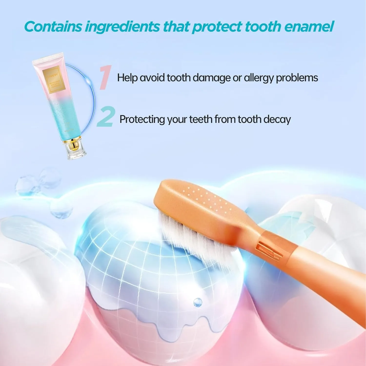 Niacinamide Whitening Toothpaste, Fresh Breath Stain Removal, Triple Action Formula for Whiter Teeth & Fresh Breath, 3.8oz Fluoride-Free Toothpaste, Gentle Mint Flavor (3)