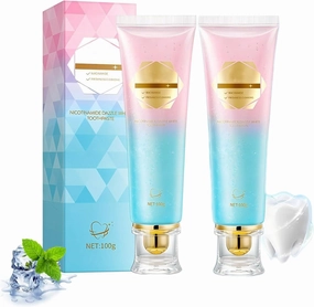 Niacinamide Whitening Toothpaste - Gentle Formula to Protect Tooth Enamel, Freshen Breath, Remove Stains, Suitable for Sensitive Teeth (2 x 100g)