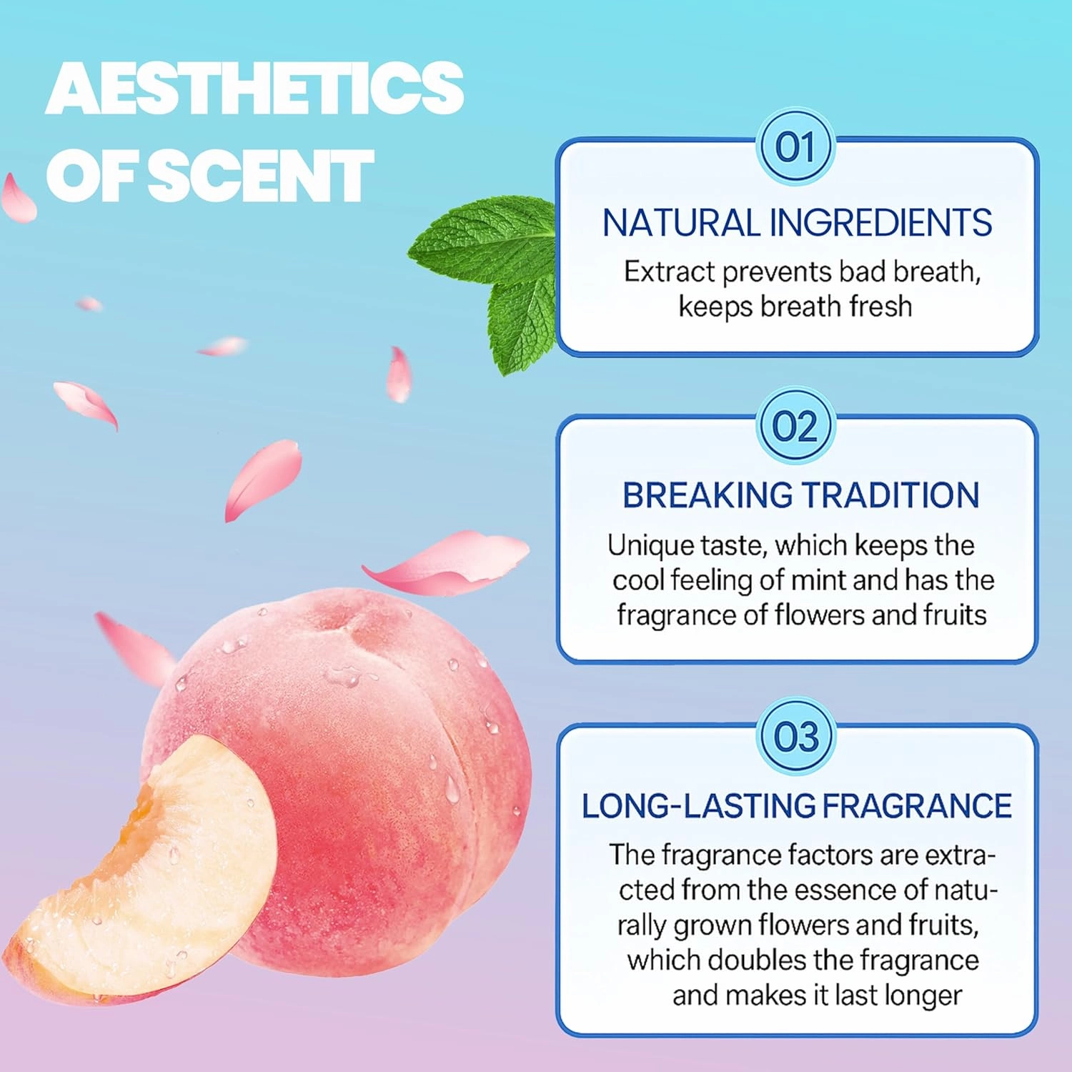 Niacinamide Whitening Toothpaste - Protects Enamel, Removes Stains, Improves Gum Health, Cherry Blossom Mint Flavor, Freshens Breath, Fluoride-Free, Vegan (1pcs)