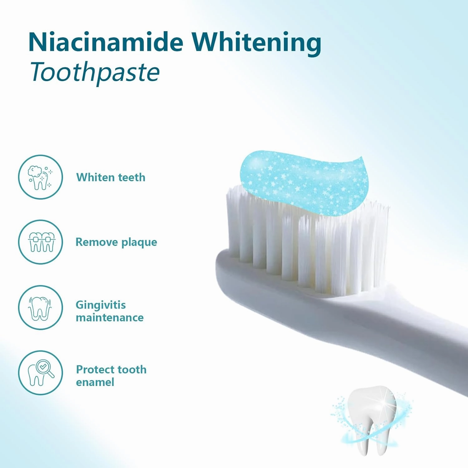 Niacinamide Whitening Toothpaste, Niacinamide Toothpaste, Intense Teeth whitening, Gently Repairs Sensitive Teeth, Protect Tooth Enamel, Fresh Breath, Fluoride-Free(3.5 Ounce (Pack of 2))