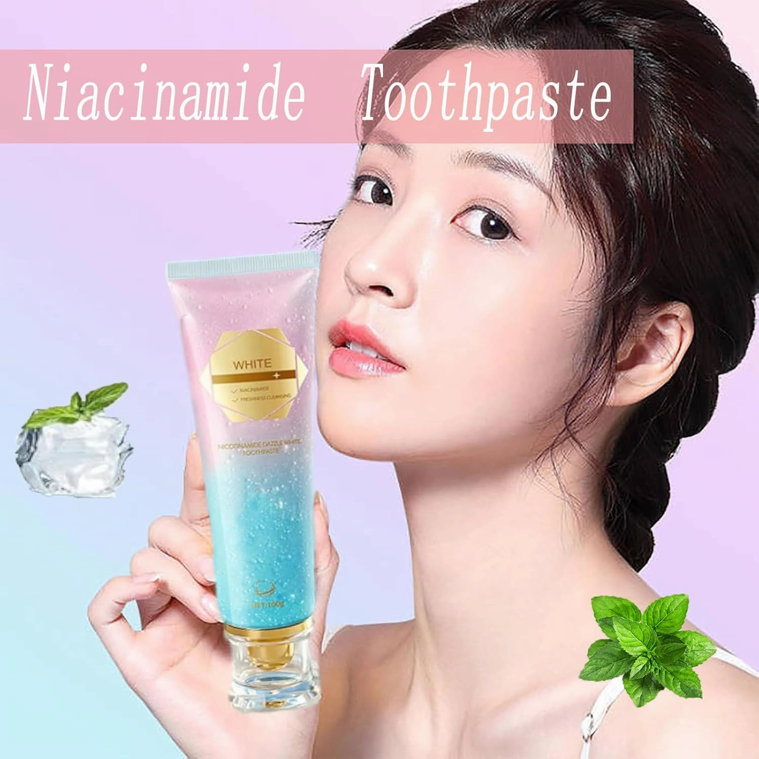 Niacinamide Whitening Toothpaste, Triple Whitening Niacinamide Intensive Toothpaste, Fluoride-Free, Fresh Breath, Remove Tooth Stains, Mint Flavor and Tooth Strengthening (2)