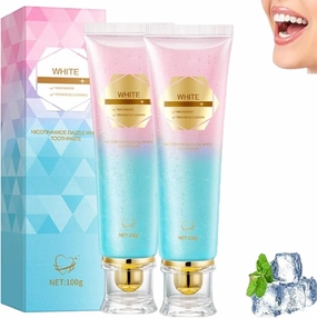 Niacinamide Whitening Toothpaste, Triple Whitening Niacinamide Intensive Toothpaste, Fluoride-Free, Fresh Breath, Remove Tooth Stains, Mint Flavor and Tooth Strengthening (2)