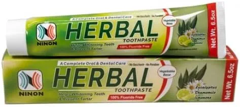 Ninon Herbal Toothpaste (6.5 oz)- 2 Pack 100% Fluoride Free - No Saccharin - No Paraben - Vegetable Base