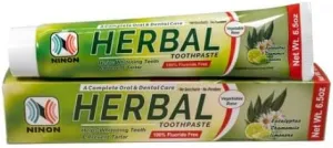 Ninon Herbal Toothpaste (6.5 oz)- 2 Pack 100% Fluoride Free - No Saccharin - No Paraben - Vegetable Base