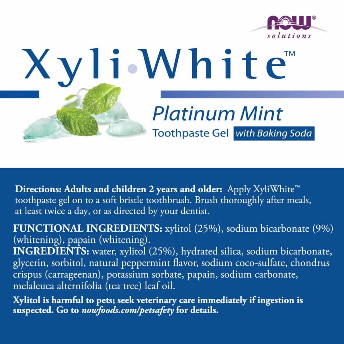 NOW Foods Xyliwhite Toothpaste Gel Platinum Mint 6.4oz
