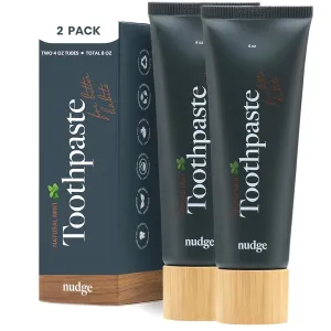 Nudge 10% Nano Hydroxyapatite Toothpaste, Vitamin E, Fluoride-Free, SLS-Free, Supports Enamel Integrity & Mineral Balance, Plaque Control, Sensitive Teeth, Mint, 4 oz (Pack of 2)