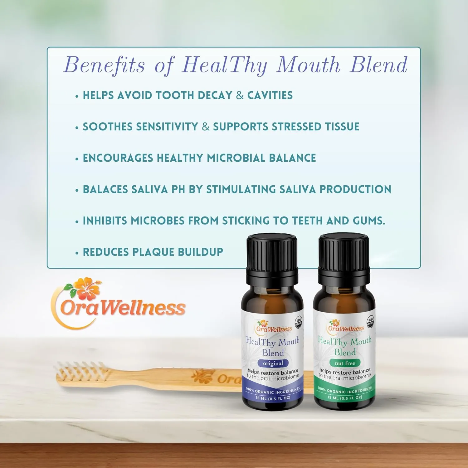 Nut Free Healthy Mouth Blend Organic Toothpaste & Mouthwash Alternative Tooth Oil, Natural Mouth Rinse for Healthy Teeth & Gums for Women, Men and Kids, Pack of 1