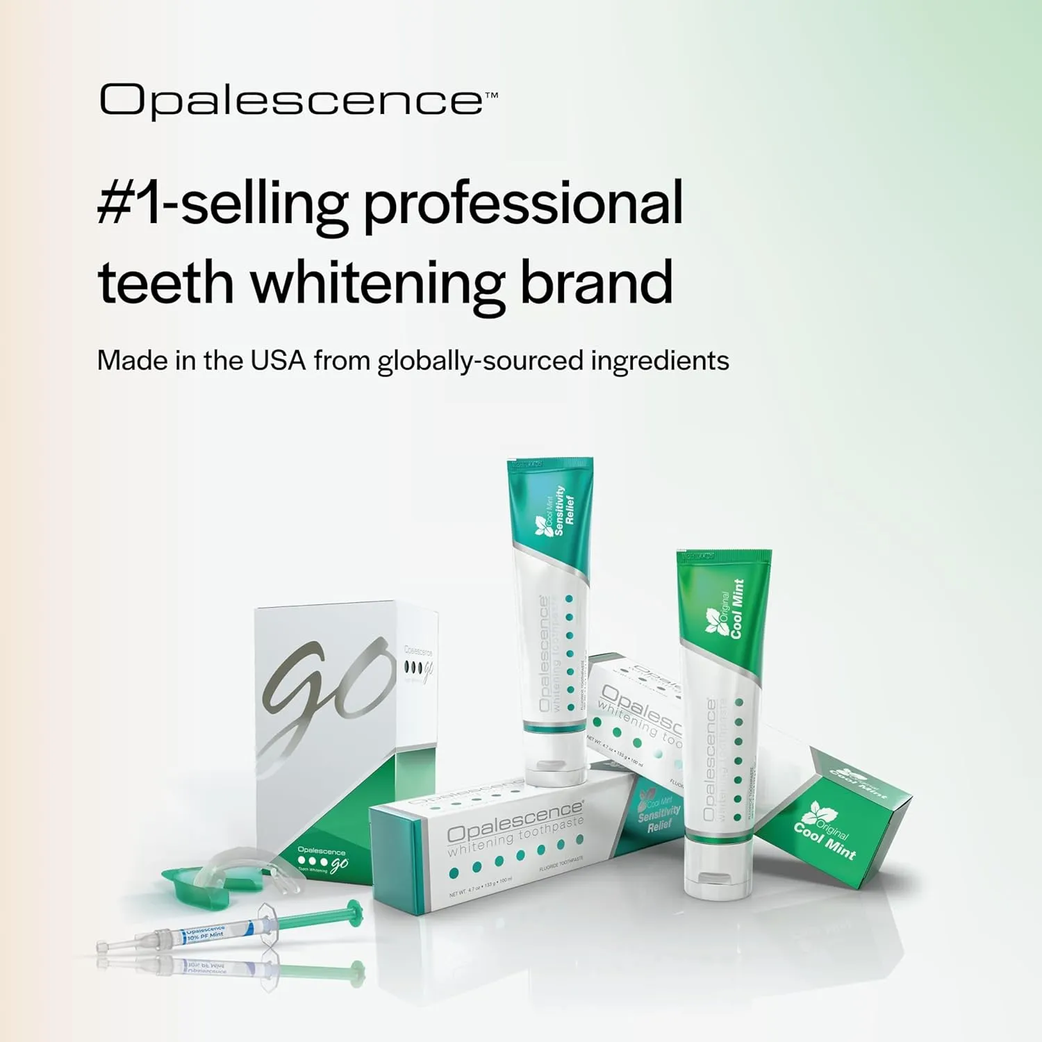 Opalescence Teeth Whitening Toothpaste (Pack of 2) - Cool Mint Original Formula - Oral Care, Gluten-Free - 4.7 Ounce Made by Ultradent.- TP-5166-2