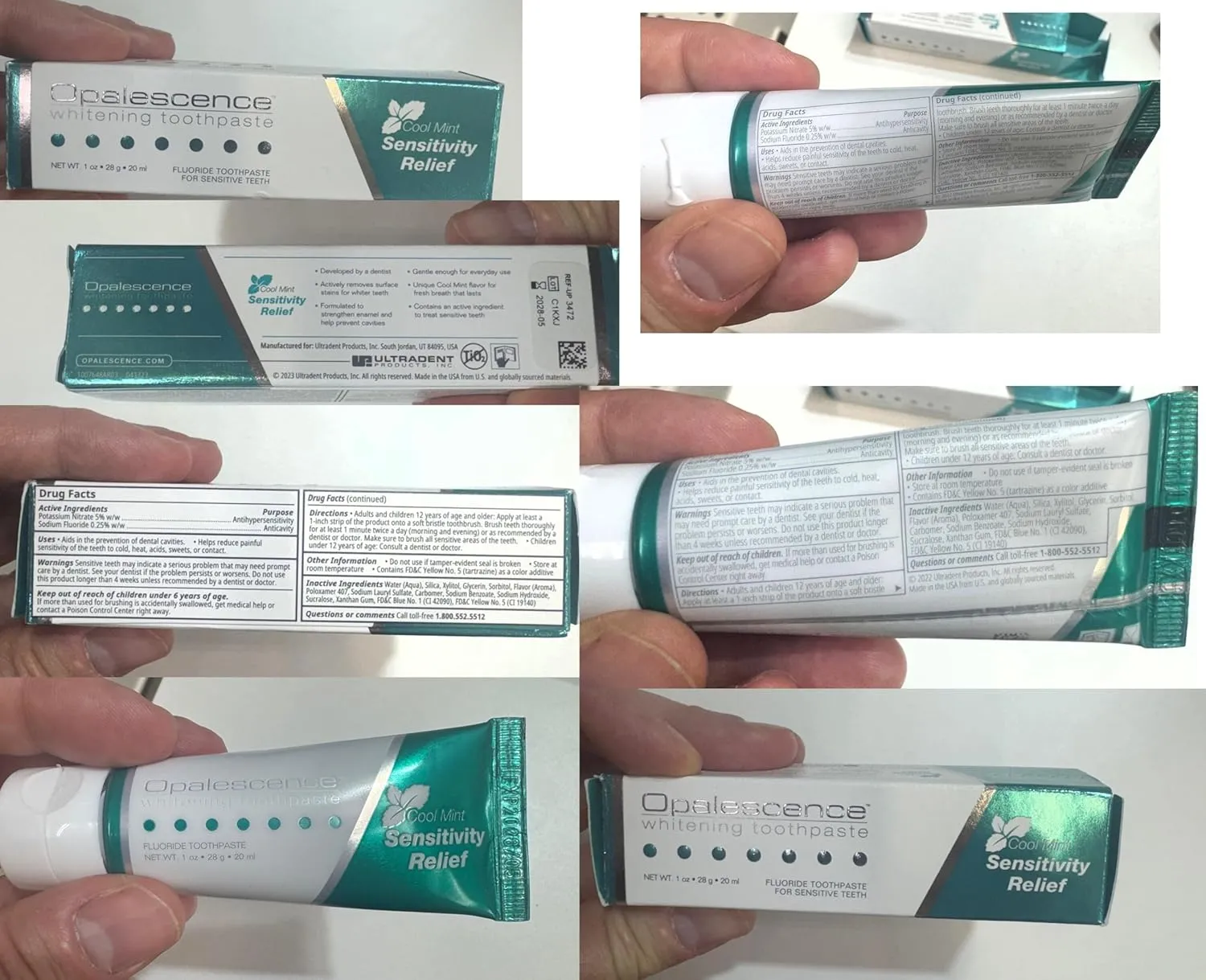 Opalescence Whitening Toothpaste Sensitive Travel Size 1 Ounce (2Pack) Fluoride Teeth Whitening Toothpaste for Sensitive Teeth, Mint Flavor 3472-2