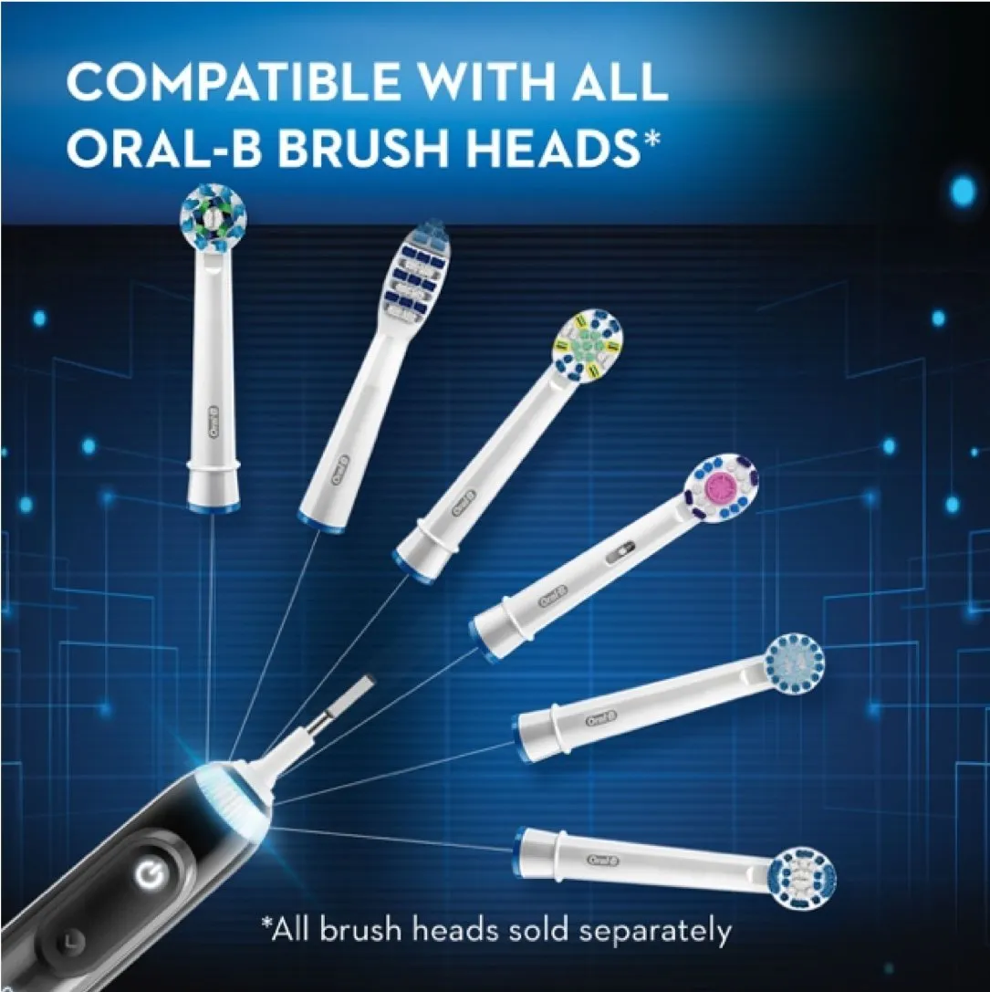 Oral-B 7500 Electric Toothbrush with Replacement Brush Heads and Travel Case, Black