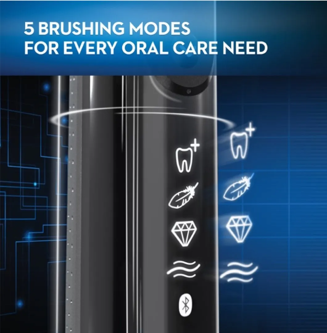 Oral-B 7500 Electric Toothbrush with Replacement Brush Heads and Travel Case, Black