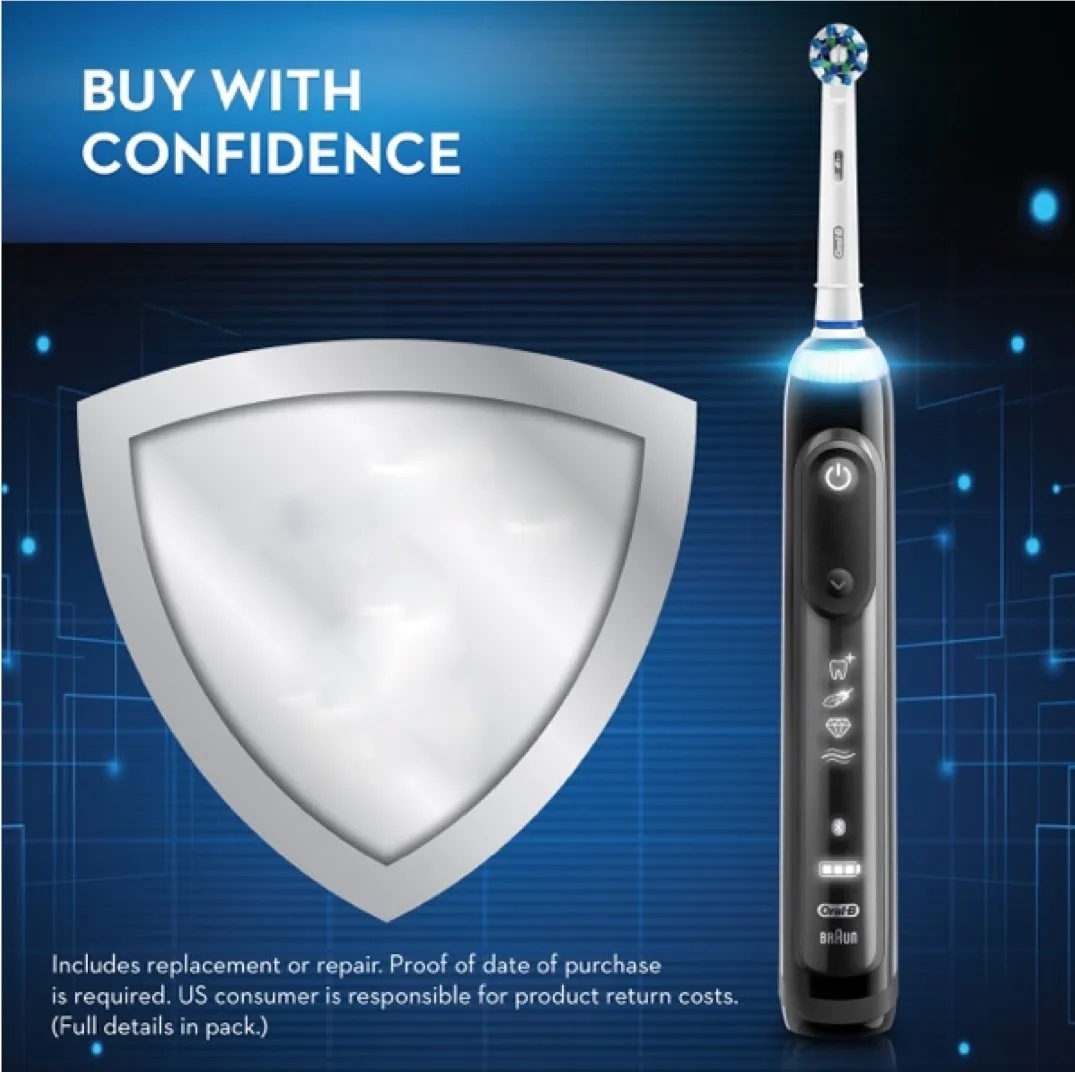 Oral-B 7500 Electric Toothbrush with Replacement Brush Heads and Travel Case, Black