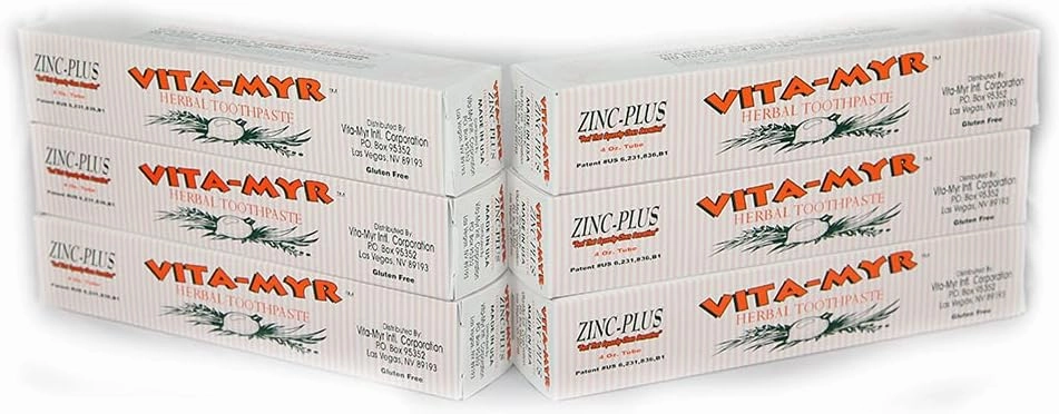 Oral Care Zinc  4 Oz Pack of 6 Toothpaste, Sugar Free, Fluoride Free, Gluten Free, SLS Free, Alcohol/Peroxide Free, Saccharin Free, Artificial Sweetener/Color Free, Made in USA