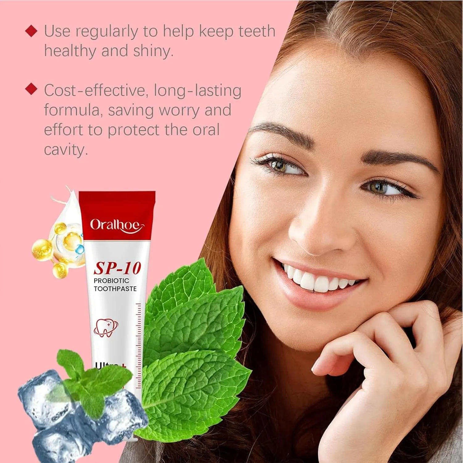 Oralhoe SP-10 probiotic Toothpaste, SP-10 Probiotic Toothpaste Whitening, Deep Cleaning, Super Whitening & Stain Removal, Fresh Breath, Fresh Mint Breath Formula with Probiotics (2)