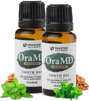 OraMD Original Tooth Oil - Healthy Gums, Fresh Breath and Helps with Sensitive Teeth - All-Natural Solution Better Than Mouthwash (2-Pack)
