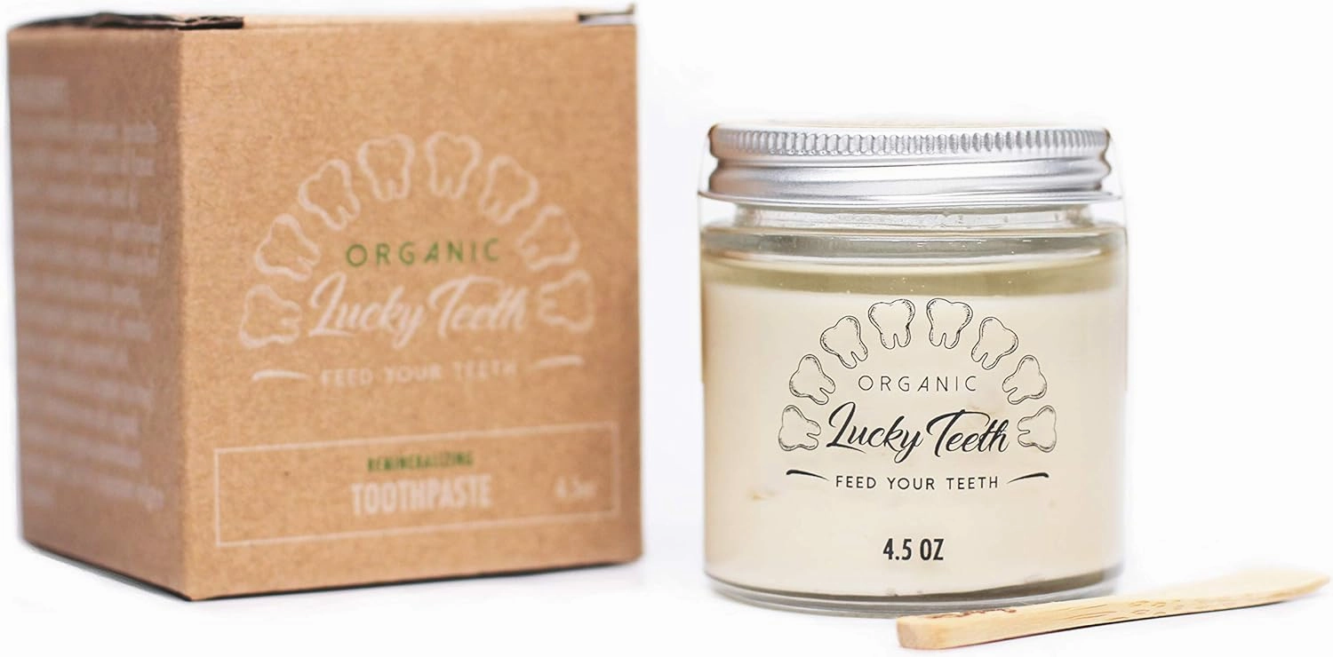 Organic MouthaWash - Plus WHITENING   Remineralizing Toothpaste Pack- Whitens, Refreshes. Food Grade Peroxide   Essential Oils. Vegan and Cruelty Free. Glass Jar (16 oz) (Regular, 4.5 oz)
