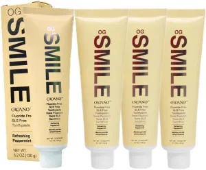 ORGANO OG Smile Toothpaste 4 Pack (4 Large Tubes,100ml Each)