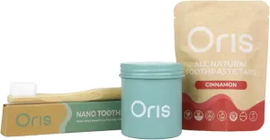 Oris Starter Bundle – 1 Month Supply: Natural Toothpaste Tablets | Fluoride-Free, Travel-Friendly, Kid-Safe with Enamel-Strengthening Nanohydroxyapatite (62 Count (Pack of 1), Cinnamon)