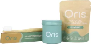 Oris Starter Bundle – 1 Month Supply: Natural Toothpaste Tablets | Fluoride-Free, Travel-Friendly, Kid-Safe with Enamel-Strengthening Nanohydroxyapatite (62 Count (Pack of 1), Spearmint)