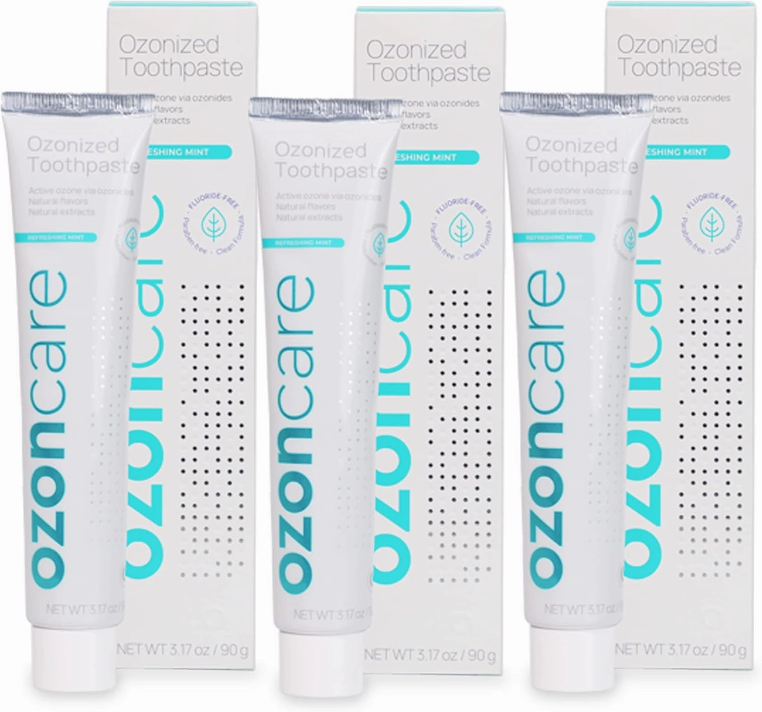 Pack of 3 Toothpaste for Sensitive Teeth - Ozone Infused Fluoride-Free Toothpaste, Promotes Oral Health for Teeth & Gum, Oral Care - Vegan, Antiplaque, Triclosan & Paraben Free - 9.52Oz/270g