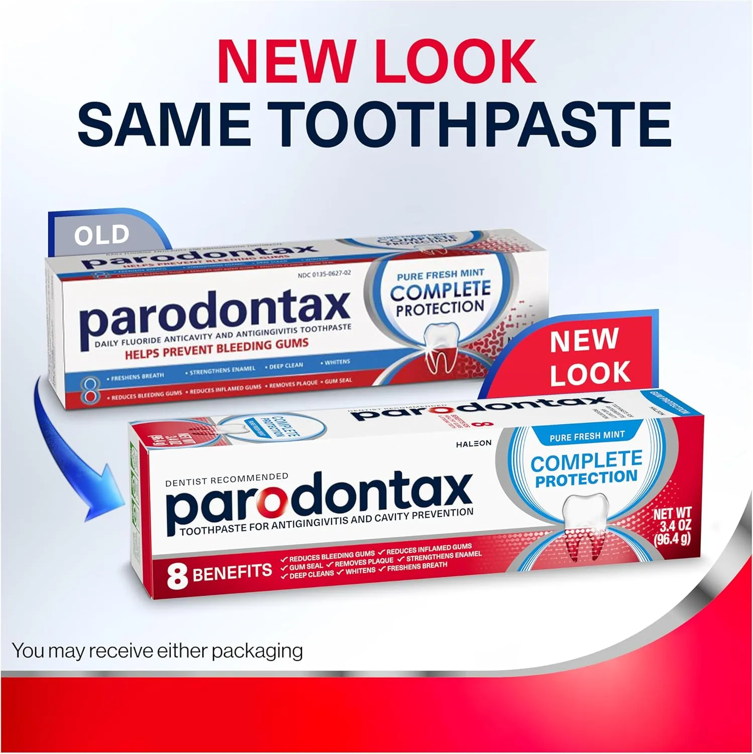 Parodontax Complete Protection Toothpaste, Pure Fresh Mint - 3.4 oz x 3