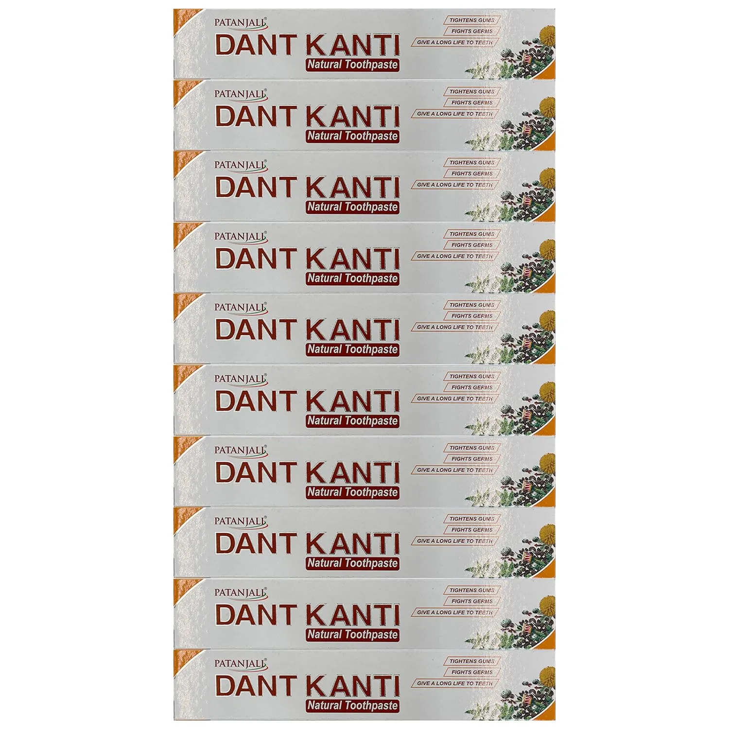 Patanjali Dant Kanti Natural Toothpaste 100gm / 3.38 fl oz - (Pack of 10)