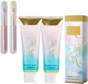 Peach Mint Toothpaste, Fresh Mint Peach Flavor, for Daily Fresh Breath (2)