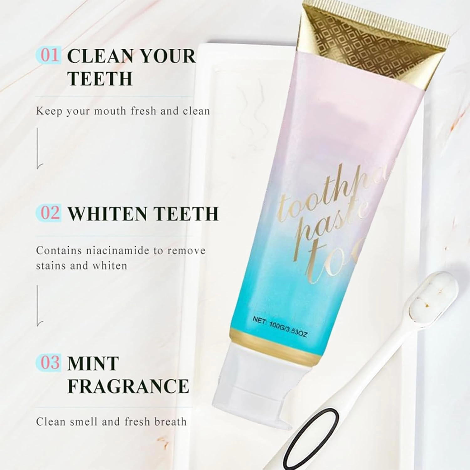 Peachloft Teeth Whitening Toothpaste, 2025 Upgrade Fresh Breath Toothpaste, Repairs and Protects Teeth, Strengthens Tooth Enamel, Natural Peppermint (2)