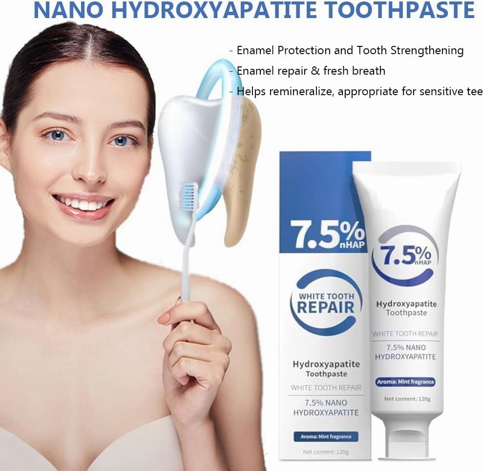 Peachloft Teeth Whitening Toothpaste, 7.5% Nano Hydroxyapatite Toothpaste,Fluoride Free Hydroxyapatite Toothpastes, White Tooth Repair | Enamel Repair & Fresh Breath (2PCS-B, Large)