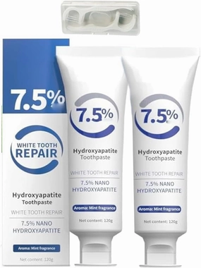 Peachloft Teeth Whitening Toothpaste, 7.5% Nano Hydroxyapatite Toothpaste,Fluoride Free Hydroxyapatite Toothpastes, White Tooth Repair | Enamel Repair & Fresh Breath (2PCS-B, Large)