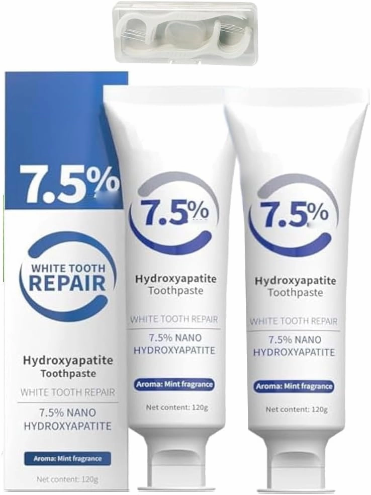 Peachloft Teeth Whitening Toothpaste, 7.5% Nano Hydroxyapatite Toothpaste,Fluoride Free Hydroxyapatite Toothpastes, White Tooth Repair | Enamel Repair & Fresh Breath (2PCS-B, Large)