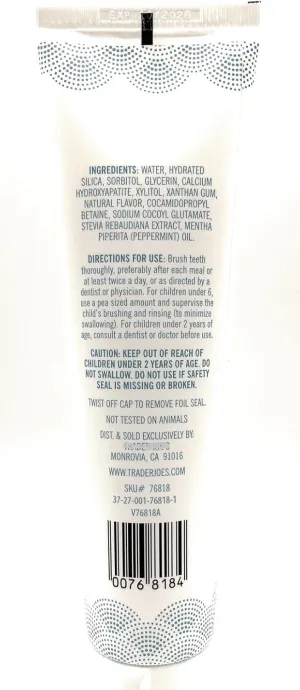 Peppermint Fluoride Free Whitening Toothpaste 6oz/170g – Pack of 1