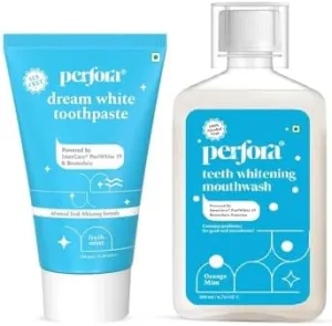Per fora Dream White Toothpaste & Teeth Whitening Mouthwash Combo |Instant Teeth Whitening Toothpaste |Alcohol Free Mouthwash |Mouthfreshner With Active Ingredients |Suitable for Men, Women & Children