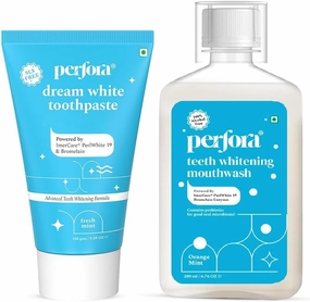 Per fora Dream White Toothpaste & Teeth Whitening Mouthwash Combo |Instant Teeth Whitening Toothpaste |Alcohol Free Mouthwash |Mouthfreshner With Active Ingredients |Suitable for Men, Women & Children