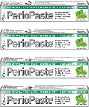 PerioPaste Natural Toothpaste - Four 4 oz Pack | Natural Teeth Whitening | Fresh Breath | Stain Removal