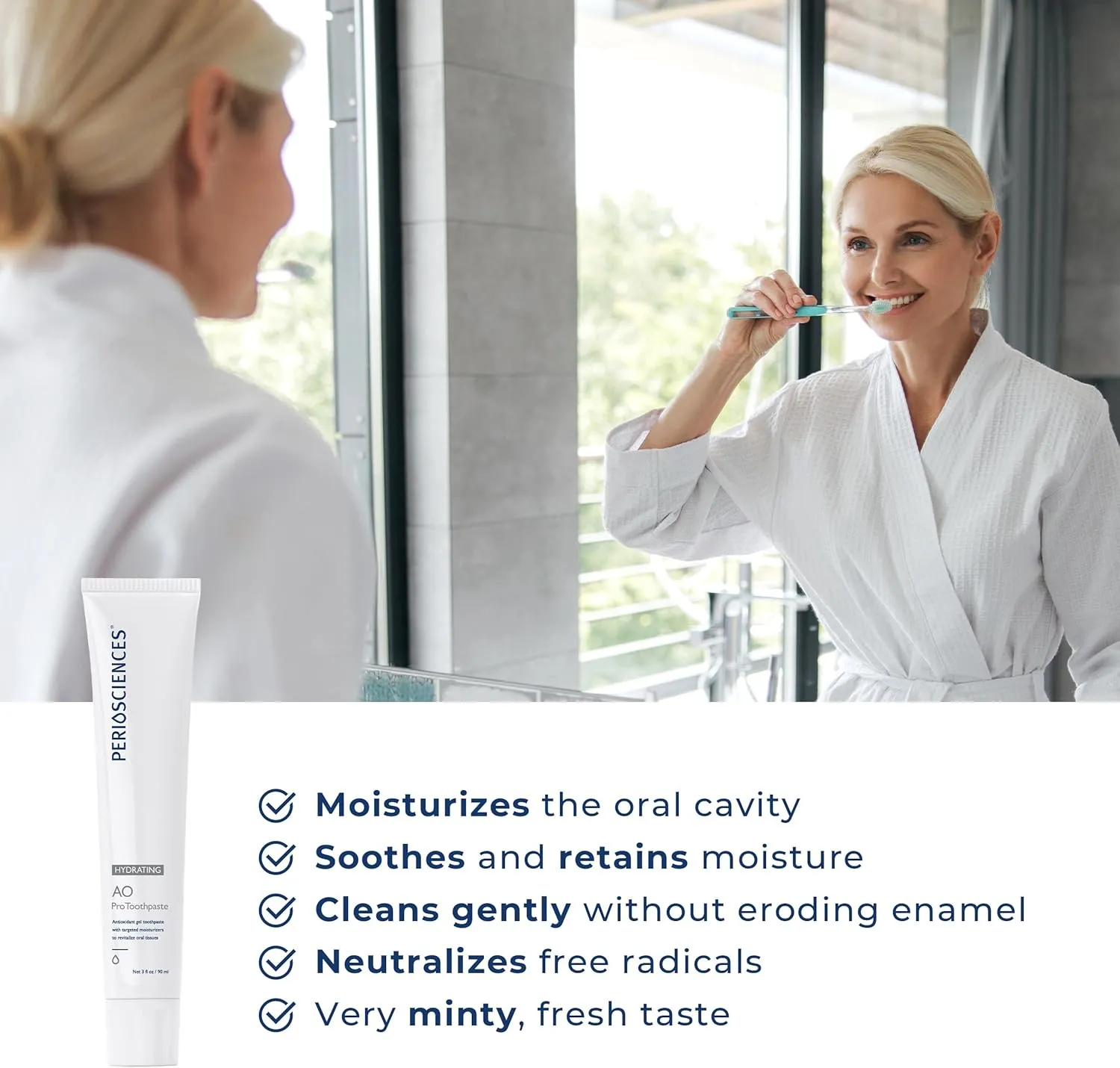 PerioSciences AO ProToothpaste Hydrating with Nano Hydroxyapatite, Remineralizing, 3 fl oz / 90ml