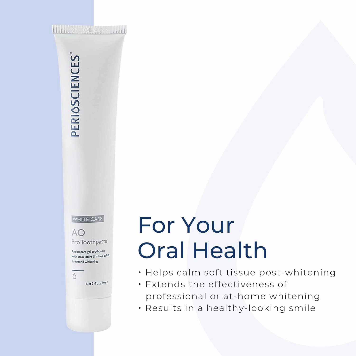 PerioSciences AO Pro Post Whitening Toothpaste with Nano Hydroxyapatite, Remineralizing, 3 fl oz / 90ml
