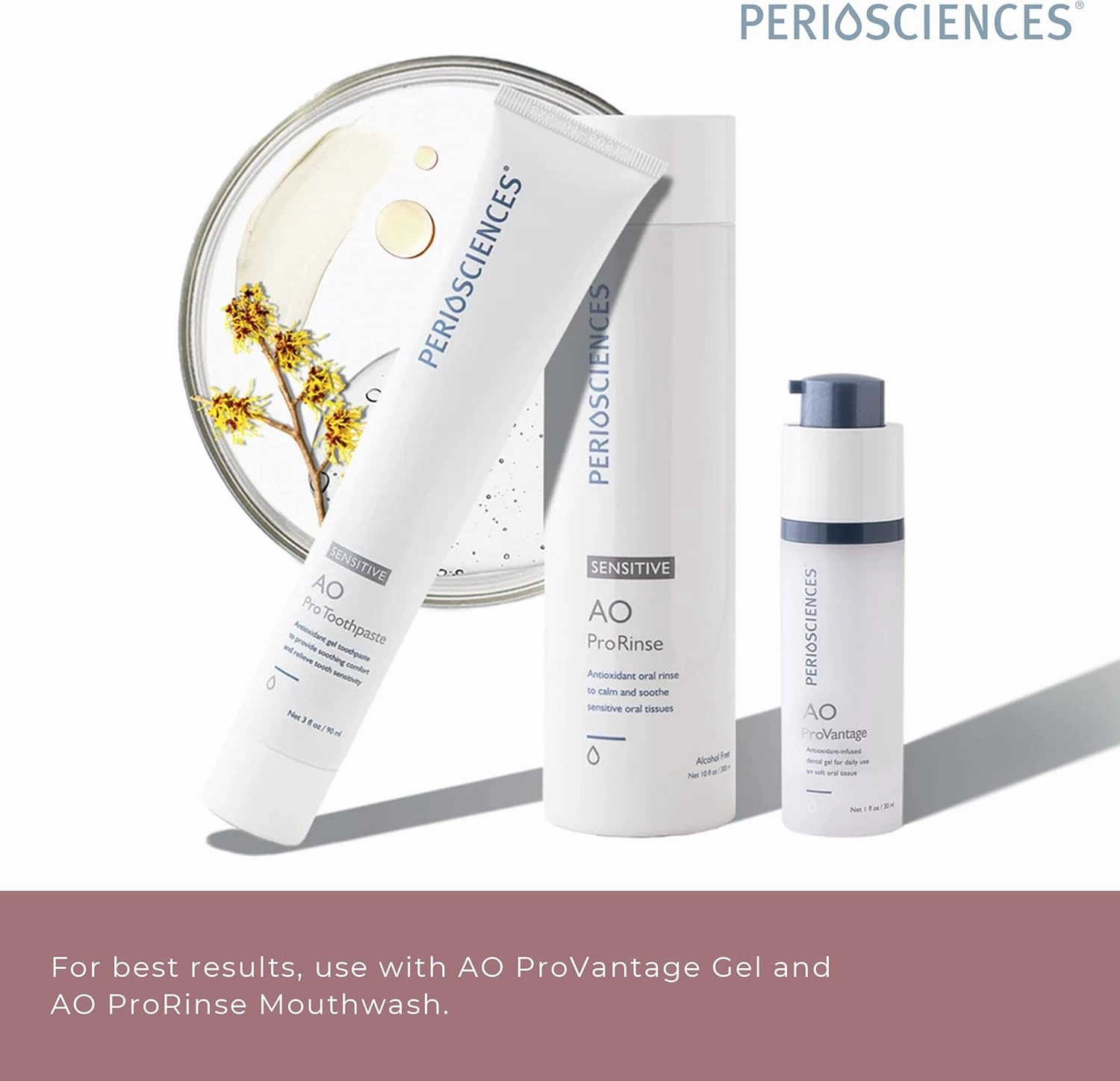 PerioSciences Sensitive AO Pro Toothpaste with Nano Hydroxyapatite 3 fl oz / 90ml - Pack of 2