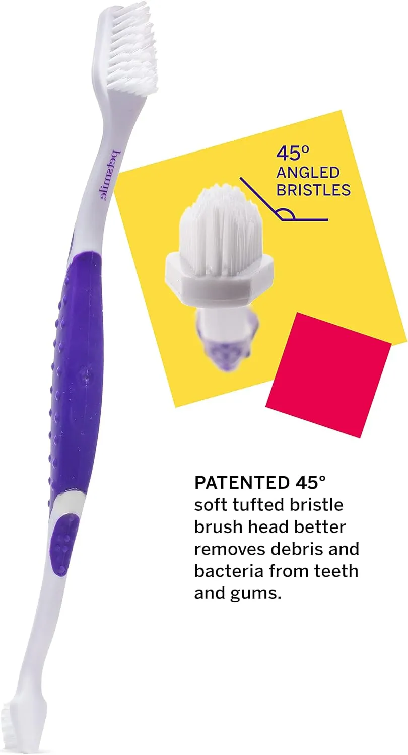 Petsmile Professional Pet Teeth Brushing Kit for Cats & Dogs- Only VOHC Accepted Toothpaste & Patented Toothbrush - Proven to Control Plaque & Tartar Calprox Formula (London Broil, 4.2 Oz)