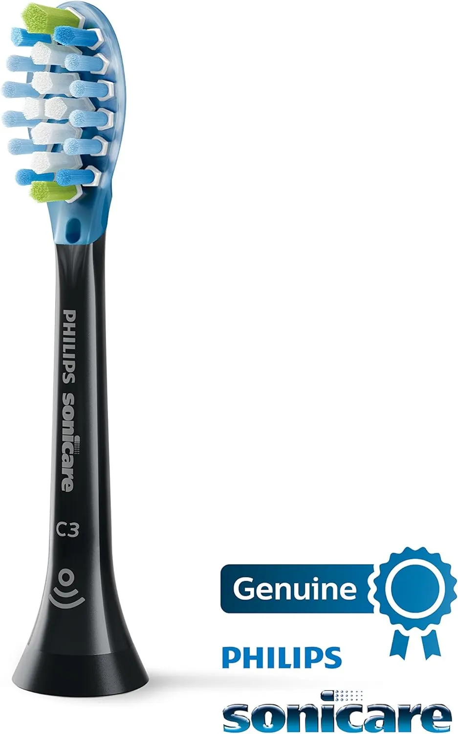 Philips Sonicare Genuine C3 Premium Plaque Control Replacement Toothbrush Heads, 2 Brush Heads, Black, HX9042/95