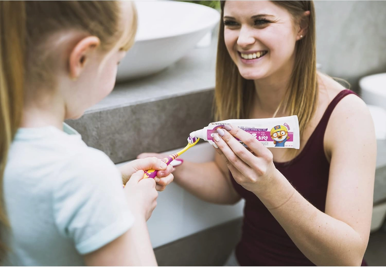 Pororo Kids Whitening Sensitive Toothpaste - Cavity Protection Low Fluoride Oral Care with 4 Fruit Flavors, Improving Gum Health, Removing Plaque to Strengthen Enamel 90g/3.17 Oz(All flavors - 4packs)