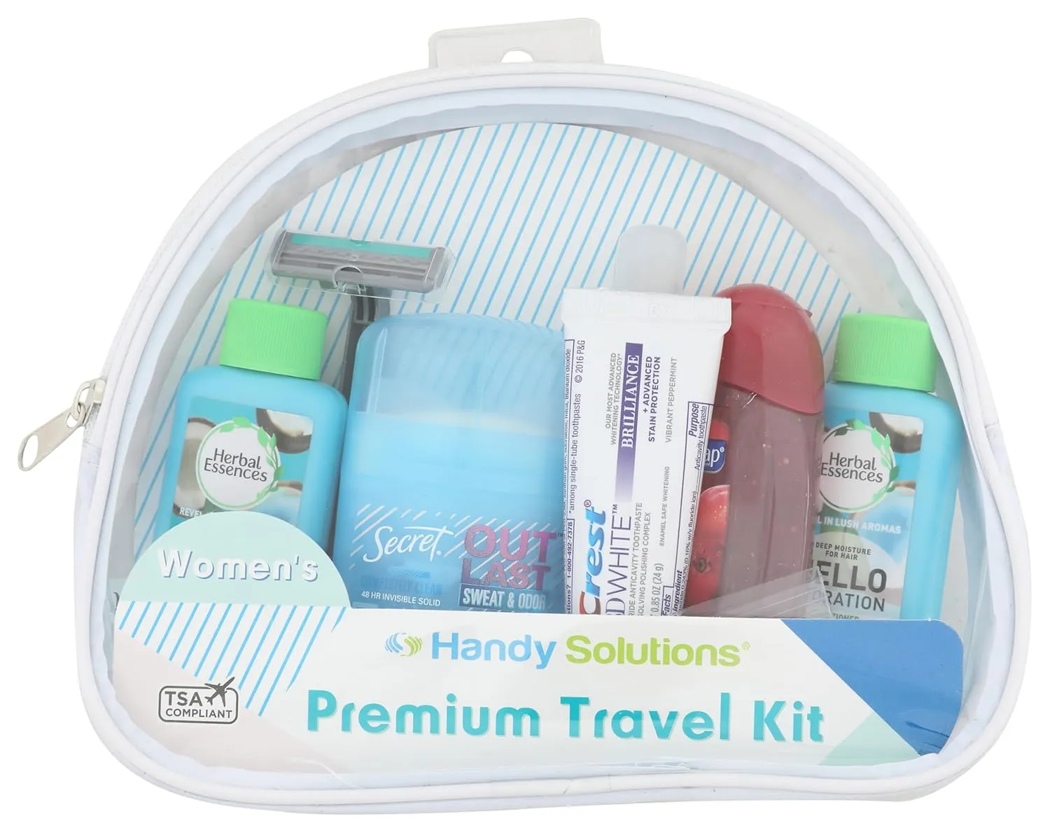 Premium Women’s 7Piece Travel Size Kit, clear, 1 Count